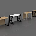 Modern Office Desks With Wooden Tops And Metal Frames In Various Designs