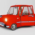 Cartoon car toy car red car 3d model