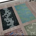 Square Area Rugs With Various Colors And Unique Abstract Patterns For Home Decor 3d model