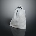 Gray Linen Cloth Bag with Drawstring Closure for Daily Life Supplies Storage