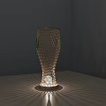 Elegant Woven Table Lamp Casting Radiant Shadow Patterns In Corner