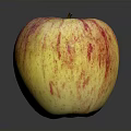 Fresh Red Yellow Striped Apple On Dark Background With Glossy Surface 3d model