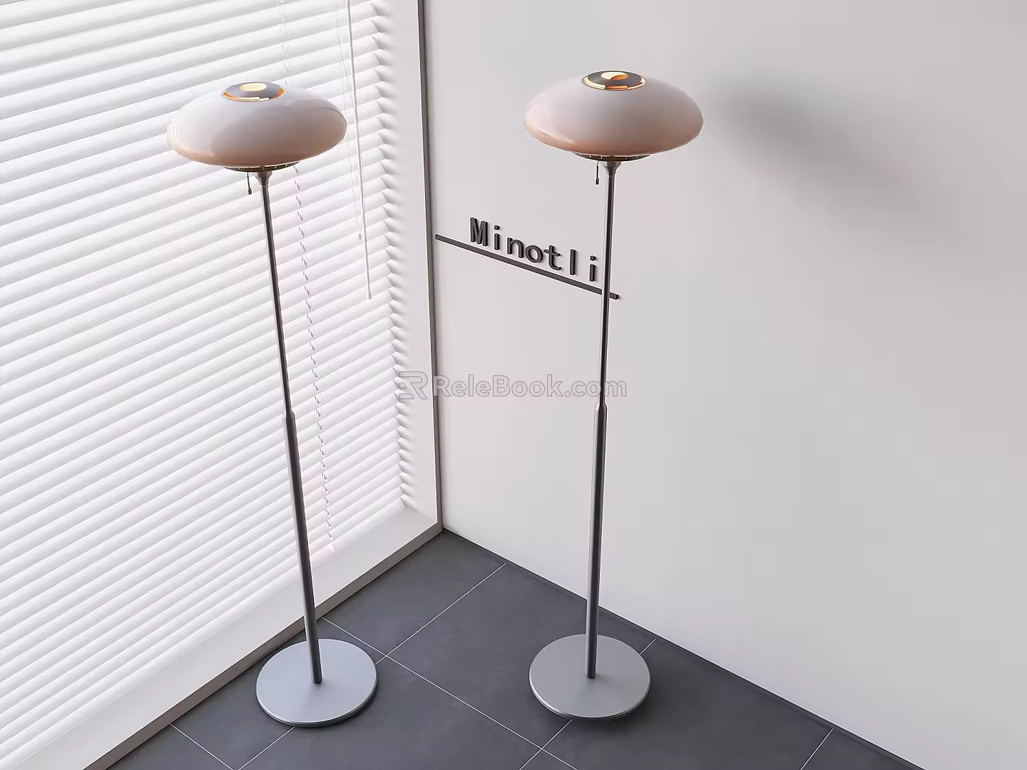 Nordic Middle Style Floor Lamp Space Age Floor Lamp Bauhaus Glass Vertical Lamp 3d model