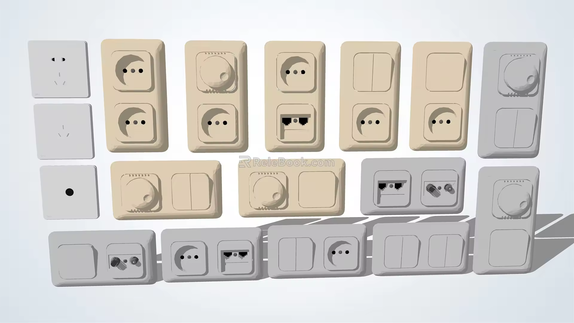 Modern socket switch socket 3d model