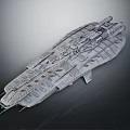 Detailed Interstellar Spaceship with Cosmic Metallic Hull and Advanced Engine Modules