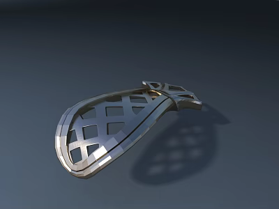 Metal Road Facility Cover With Curved Grid Design And Drainage Structure 3d model