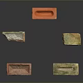 Various Colored Textured Bricks With Different Shapes And Weathered Surfaces