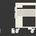 Industrial Metal Cart With Mobile Storage Shelves Handles Control Panel And Lockable Wheels