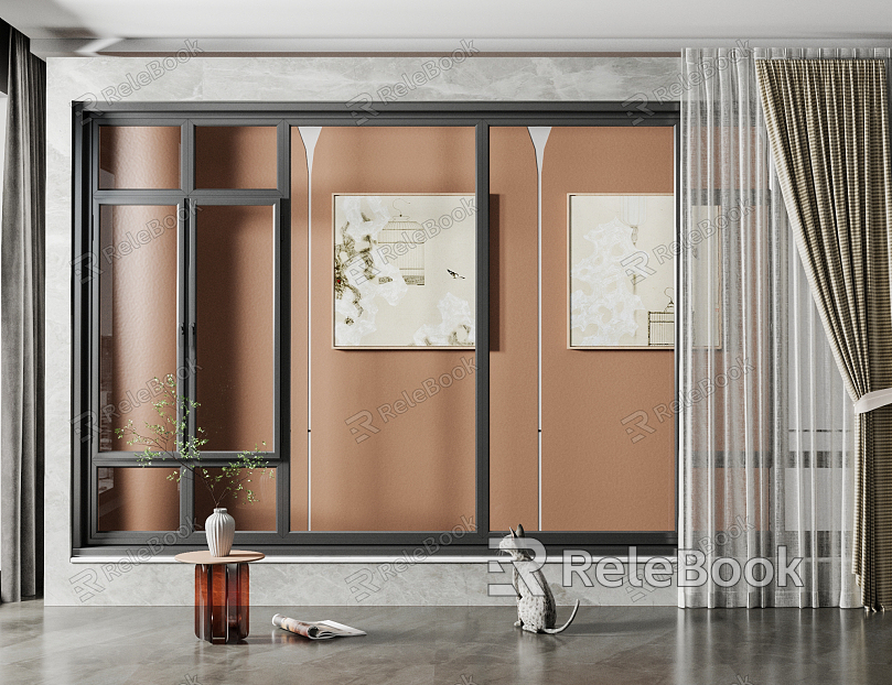 modern curtain floor-to-ceiling window model