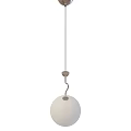 Modern Tech Exhibition Hall With White Spherical Lampshade Metal Bracket And Minimalist Design