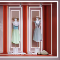 CHEN Fashion Store Window Display with Men's Clothing Dresses and Decorative Plants