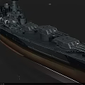 Battleship Deck Featuring Large Main Cannons Barrels And Deck Equipment Details