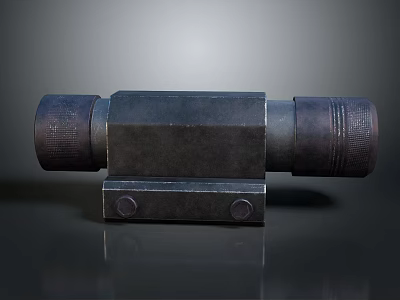 Industrial Metal Connector With Cylindrical Ends Square Body And Mounting Holes 3d model