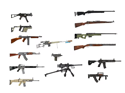 modern gun automatic rifle hot weapon 3d model