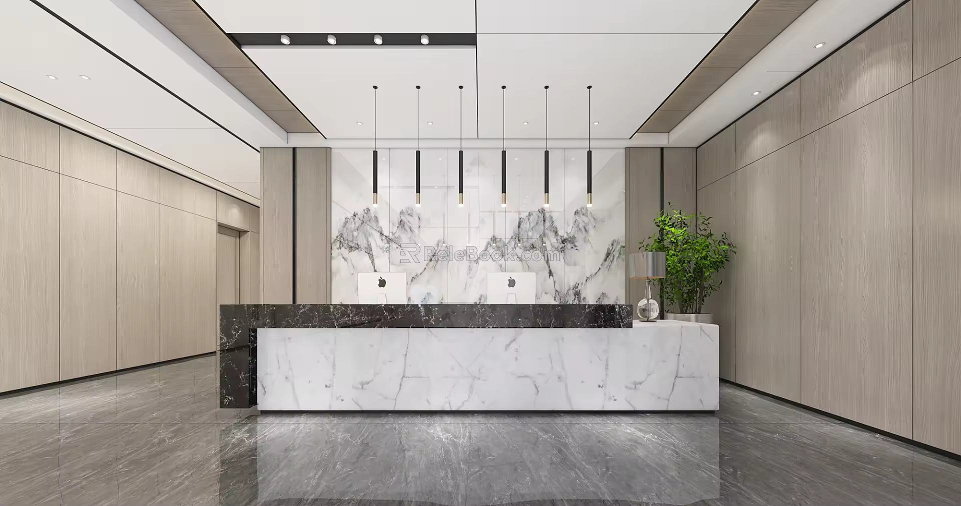 Modern Front Lobby 3d model