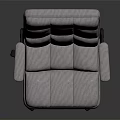 Modern Gray Padded Office Chair with Armrests and Swivel Wheel Base