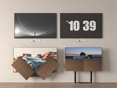 Modern TV Designs With Wall Mount And Stand Options Featuring High Definition Screens 3d model