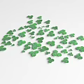 Fresh Green Clover Leaves Scattered On Clean White Background Surface