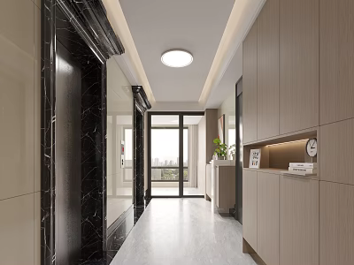 Modern elevator car elevator porch 3d model