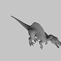 Detailed Realistic Spinosaurus Dinosaur Model With Sailback On Blue Background