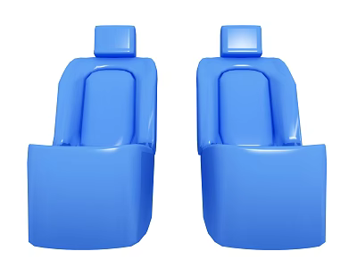 Two Blue Front Car Seats Auto Parts With Comfortable Design 3d model