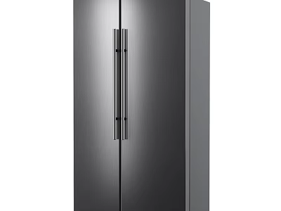 Modern Stainless Steel Refrigerator Freezer With Double Door Sleek Black Finish 3d model