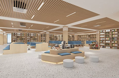 Library Reading Room 3d model