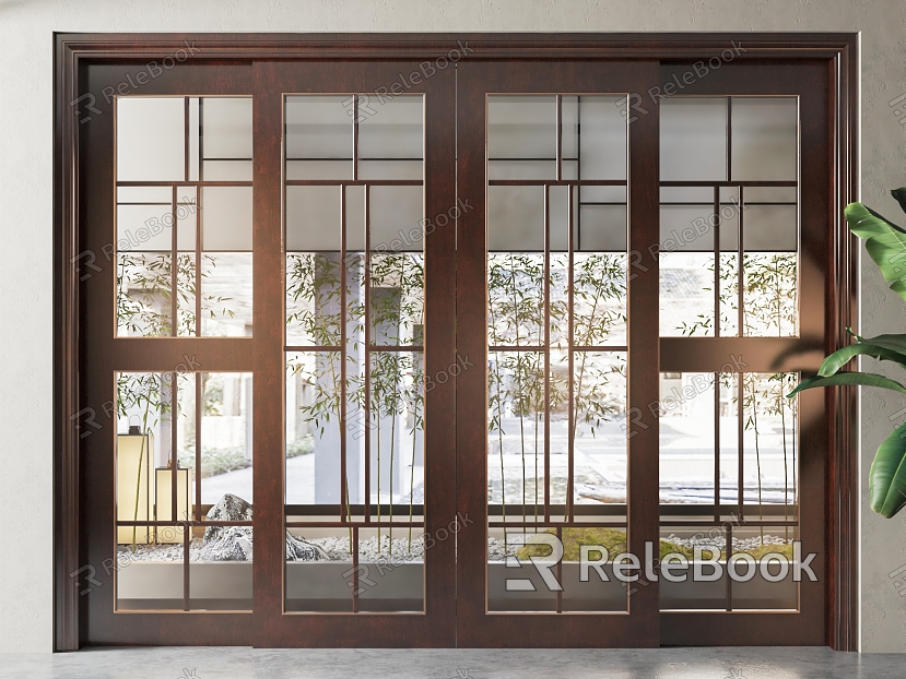 New Chinese-style sliding door model