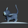 Cute Blue 3D Game and Movie Character with Large Yellow Eyes White Belly and Wings