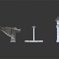 Ornate Traditional Chinese Architectural Components Featuring Stone Pavilions Columns And Platforms