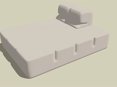 Minimalist Sectional Sofa With Sleek Structure And Smooth Surface Design 3d model