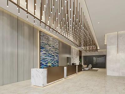 Front Desk Lobby 3d model