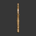 Plant Inspired Golden Decorative Ornament With Intricate Curved Patterns And Reflective Base