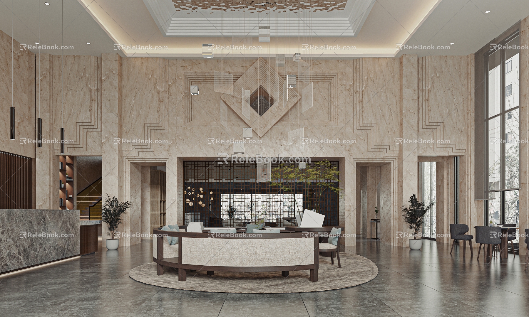 Hotel Lobby 3d model