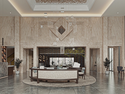 Hotel Lobby 3d model