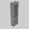 White Tall Storage Cabinet With Glass Door And Louvered Design