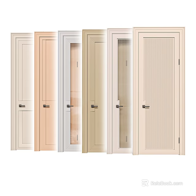 Various Design Swing Doors Featuring Different Colors Glass Panels And Wooden Options For Home 3d model 