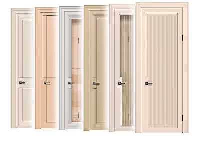 Various Design Swing Doors Featuring Different Colors Glass Panels And Wooden Options For Home 3d model