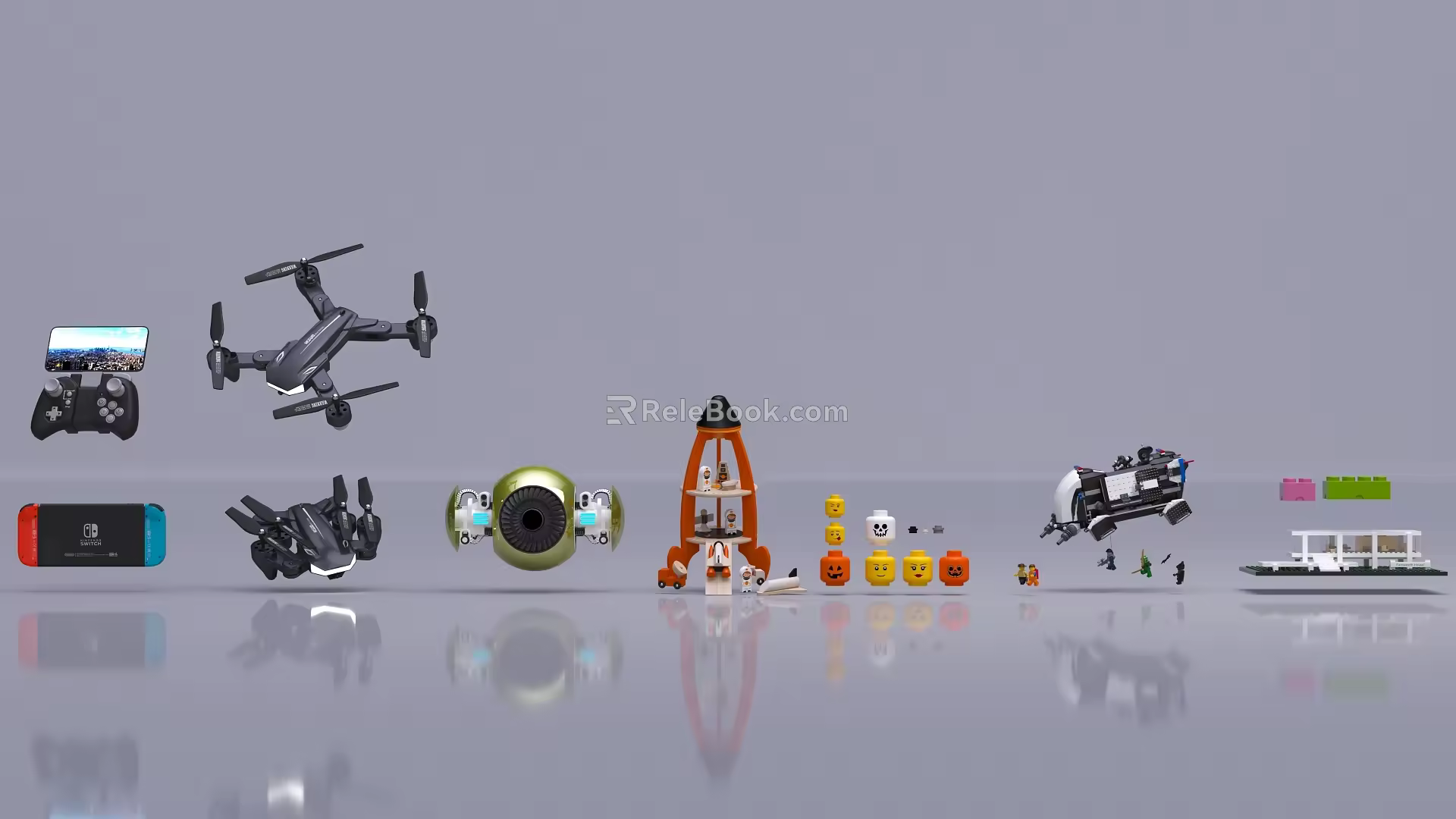 Lego toy game play drone children toy puzzle toy game handle toy airplane 3d model