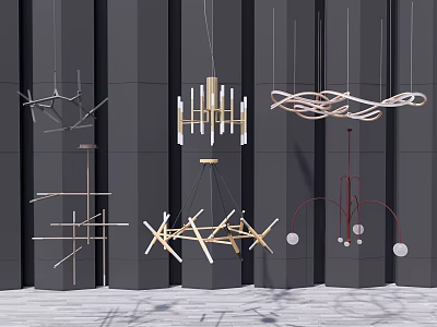 Modern Chandeliers With Various Contemporary Designs Different Shapes And Hanging Styles 3d model