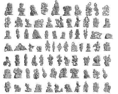 Various Intricate Carved Patterns With Diverse Shapes Styles And Decorative Details 3d model