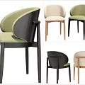 Modern Stylish Dining Chairs With Comfortable Fabric Seats And Wooden Legs In Multiple Colors
