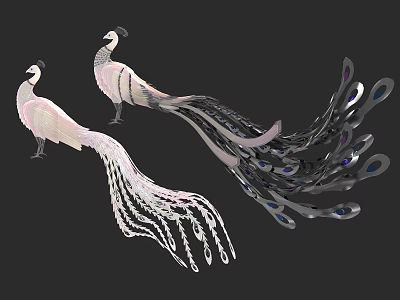 Modern Peacock Ornaments Peacock 3d model