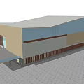 Modern Building Exterior Design With Glass Facade Panel And Terrace In Natural Landscape