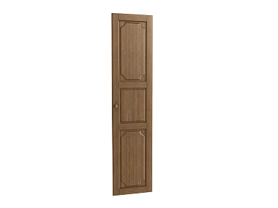 Brown Wooden Door With Panel Design Wood Grain Texture And Door Handle For Home Interior 3d model