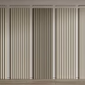 Various Colored Vertical Stripe Wall Panels With Textures And Wooden Floor Background