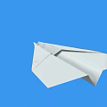 White Paper Airplane Flying Against Blue Background With Simple Design 3d model