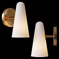 Modern Wall Mounted Lamps With Gold Metal Base And White Conical Shade