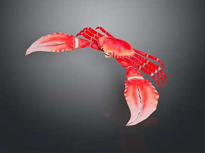 Red Crab With Large Claws Vibrant Red Color And Detailed Body Texture 3d model