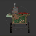 Vintage Street Food Cart With Red Chilies Green Cloth And Metal Stove
